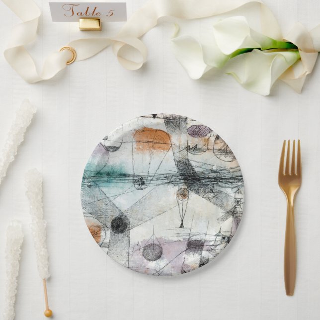 Prato De Papel Reino de Air Paul Klee Abstrato Expressionista (Casamento)