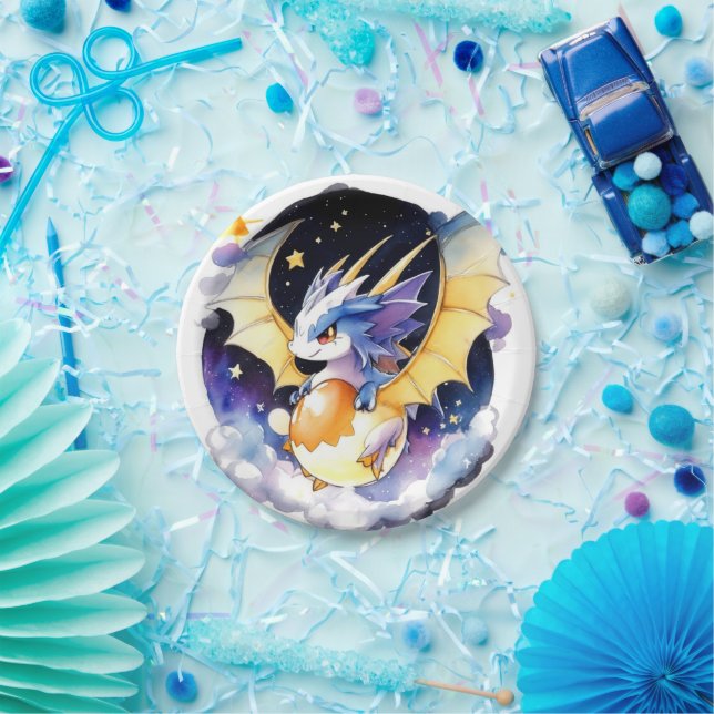 Prato De Papel Reino dos Dragões: Chá de fraldas (Festa)