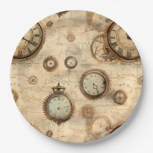Prato De Papel Relógio Russo Steampunk Grunge (6)