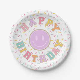 Prato De Papel Remendo Preppy Carta Aniversário