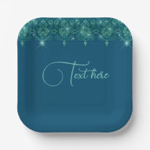Renda azul turquesa elegante brilho