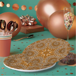 Prato De Papel Renda Fractal de Caramelo