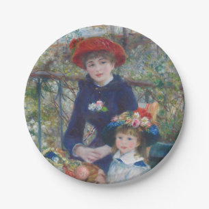 Prato De Papel Renoir Duas Irmãs Varanda Impressionismo Francês 