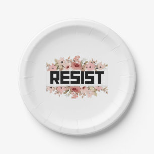 Prato De Papel RESIST: Protesto Político Anti-Trump Floral