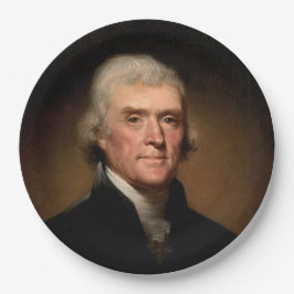 Prato De Papel Retrato de Thomas Jefferson (por Rembrandt Peale)