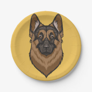 Prato De Papel Retrato do german shepherd