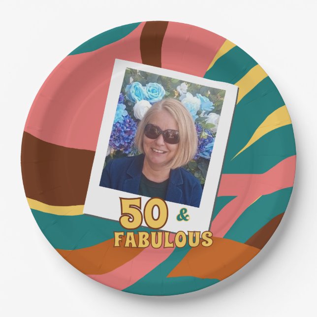 Prato De Papel retrato fabuloso de celebração de aniversário de 5 (Frente)