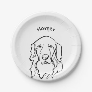 Prato De Papel Retriever de Ouros Seriamente Graves em Paw