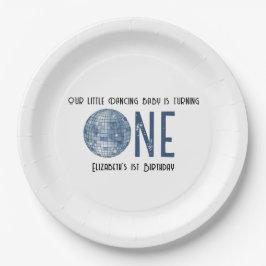 Prato De Papel Retro Disco Ball First Birthday Party