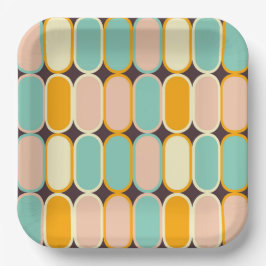 Prato De Papel Retro geometric pattern with vertical ovals