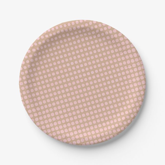 Prato De Papel Retro Pink Blend Brown Paper Plates (Frente)