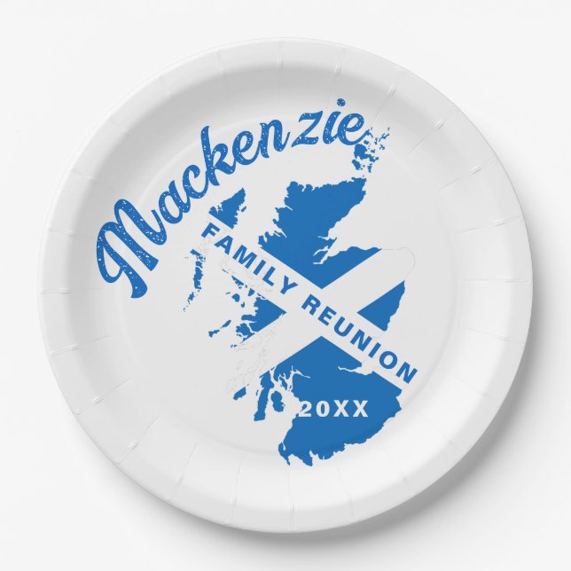 Prato De Papel Reunião da Família da Bandeira da Escócia  (Frente)