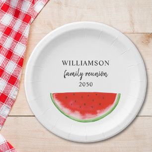 Prato De Papel Reunião da Família Watermelon