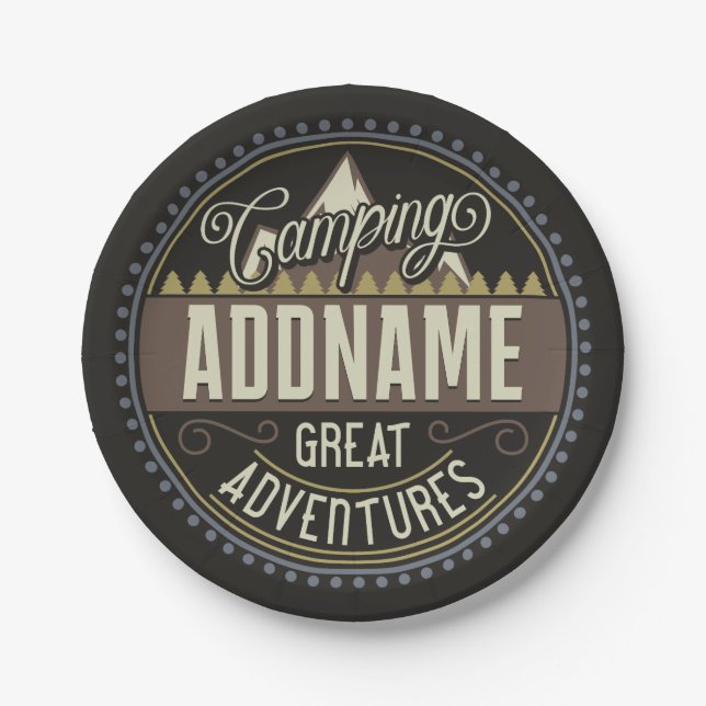 Prato De Papel Reunião de Campanha de Viagem de Camp da Família d (Frente)