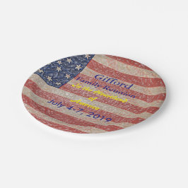 Prato De Papel Reunião Familiar Patriótica EUA Incrível