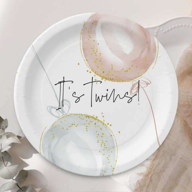 Prato De Papel Revisões de Gênero do Balão Azul e Rosa Gêmeos (Criador carregado)