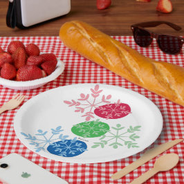 Prato De Papel RGB Snowflakes