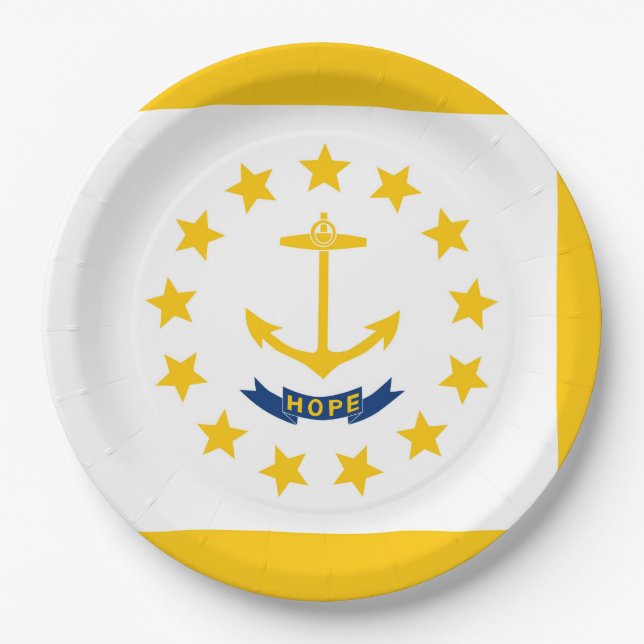 Prato De Papel Rhode Island State Flag Design (Frente)