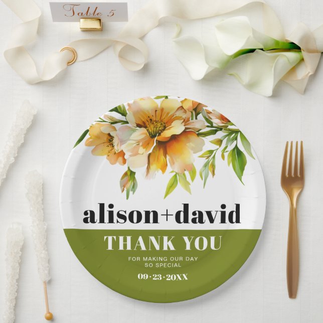 Prato De Papel Rhododendron orange yellow flowers fall wedding (Casamento)