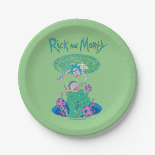 Prato De Papel RICK E MORTY™ Salvamento no portal