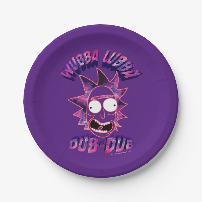 Prato De Papel RICK E MORTY™ | Wubba Lubba Dub-Dub (Frente)