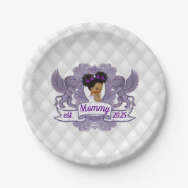Prato De Papel Rico Africano Baby Girl Purple|White Princess