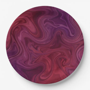 Prato De Papel Rico Vinho Tinto Roxo Fluxo Orgânico