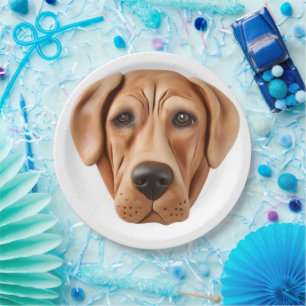Prato De Papel Ridgeback Dog 3D, rodeio, inspirado