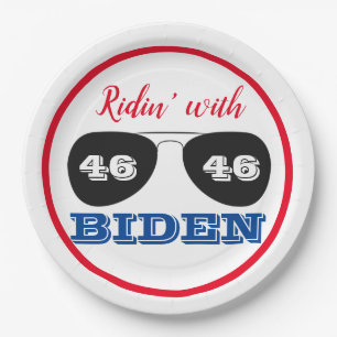 Prato De Papel Ridin' com Biden 46 Óculos de sol Aviador