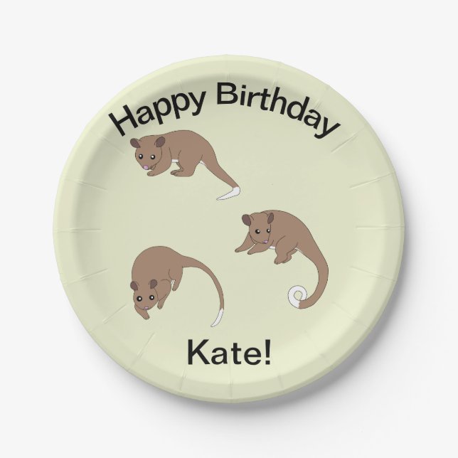 Prato De Papel Ring Tail Possums   (Frente)