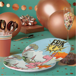 Prato De Papel Roarsome Dino Birthday, Bela Cartoon Dino