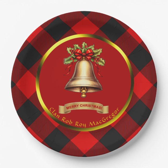 Prato De Papel Rob Roy MacGregor Tartan Natal Personalizado (Frente)