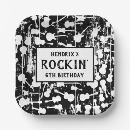 Prato De Papel Rock & Roll Guitar Birthday Party