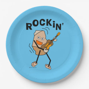 Prato De Papel Rockin' Guitar