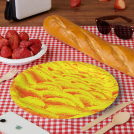 Prato De Papel Rockscape Amarelo e Laranja