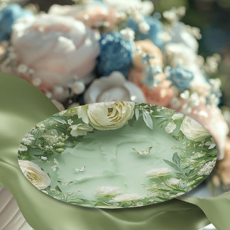 Prato De Papel Rococo Butterfly Garden Galentine Floral Elegance