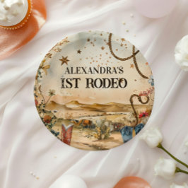Prato De Papel Rodeo Boots & Cactus 1st Birthday
