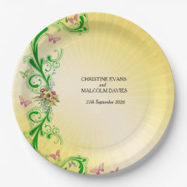 Prato De Papel Rolamentos e Borboletas