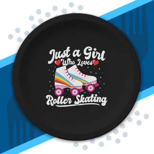 Prato De Papel Roller Girl que ama o Roller Skating