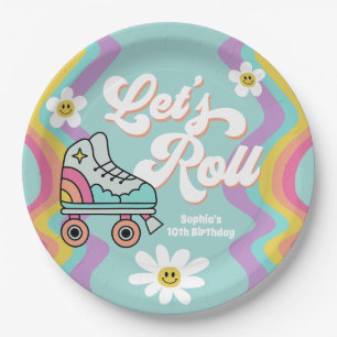 Prato De Papel Rolo Retro Rastreando Casas de Papel de Aniversári