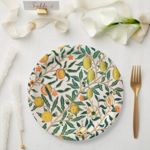 Prato De Papel Romã Fruta William Morris Vintage 