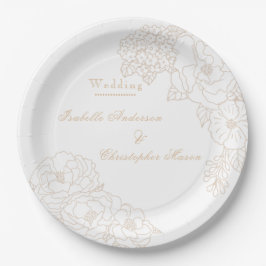 Prato De Papel Romantic Wedding Peonies Ivory White