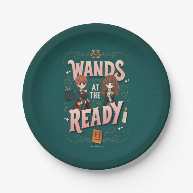 Prato De Papel Ron & Hermione Wands no Ready (Frente)
