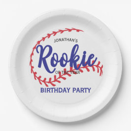 Prato De Papel Rookie of the Year 1st Bday Baseball