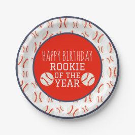 Prato De Papel Rookie of the Year Baseball Paper Plate