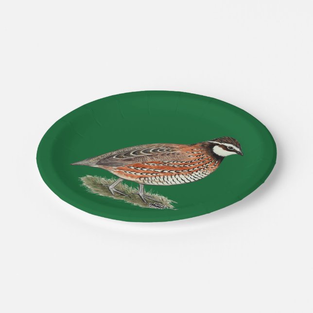 Prato De Papel Rooster Bobwhite Quail (Inclinado)