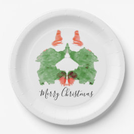 Prato De Papel Rorschach Inkblot Papai noel Elves