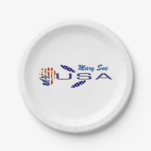 Rosa Bandeira EUA Azul Personalizada