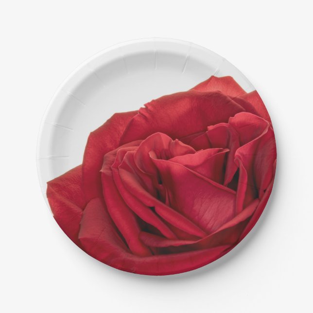 Prato De Papel rosa de Casamento Vermelho 1822 (Frente)