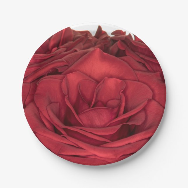 Prato De Papel rosa de Casamento Vermelho 1840 (Frente)